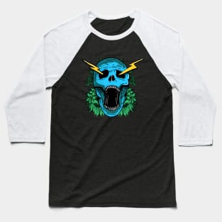 Skull Lightning Baseball T-Shirt